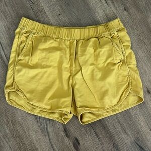 Madewell Honey Mustard Yellow Elastic Shorts